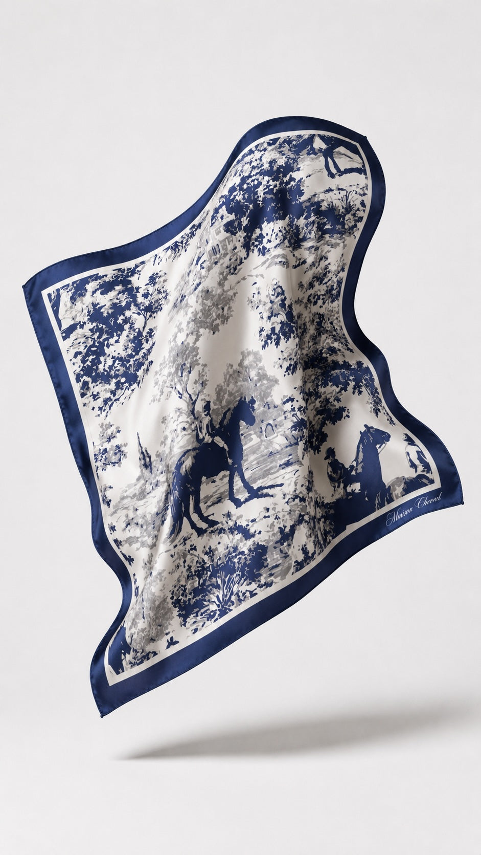 Horse field - Navy Silk
