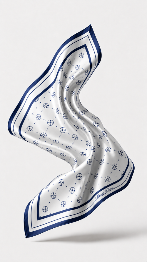 Saint-Tropez Club - White x Navy Silk