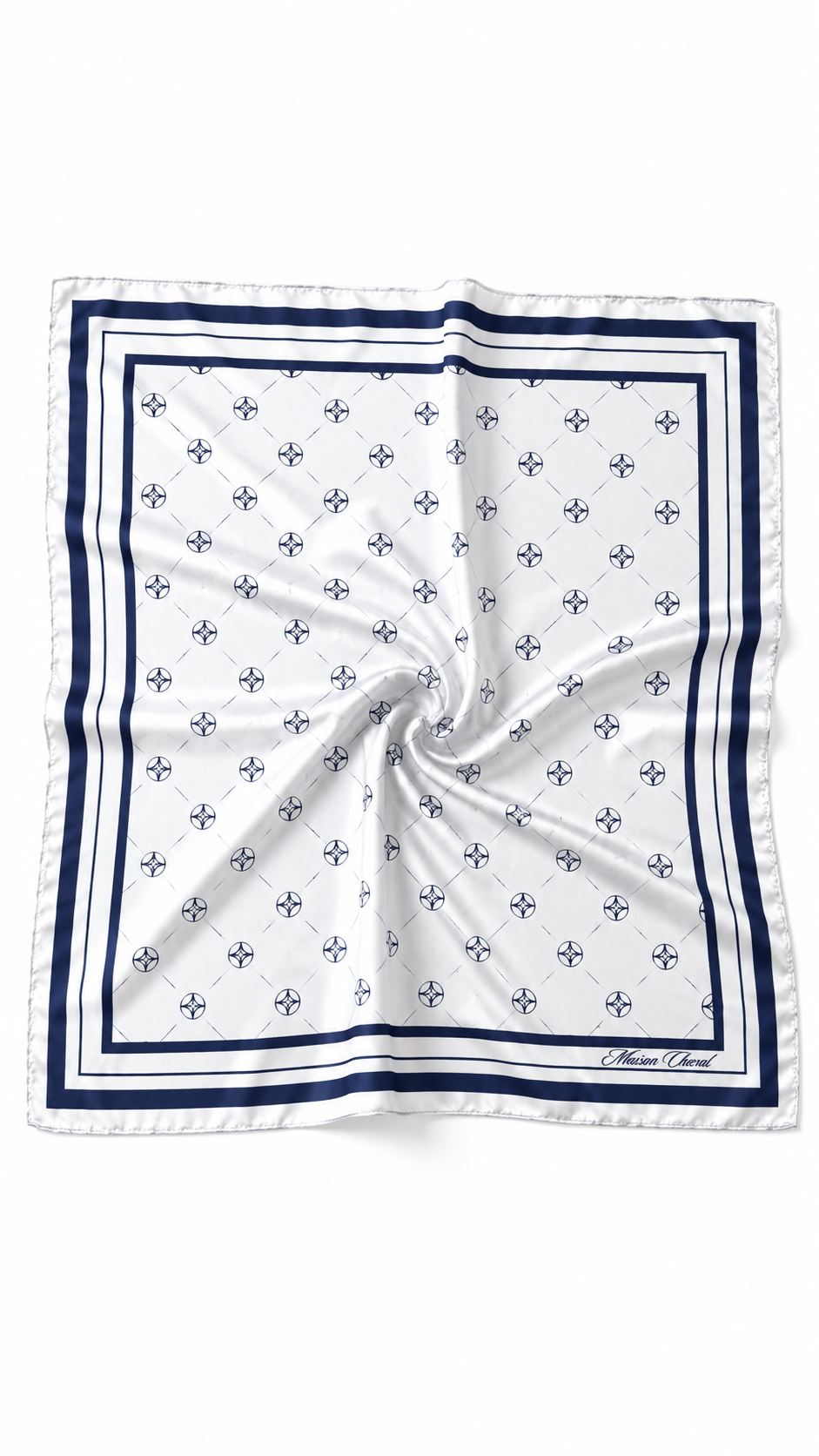 Saint-Tropez Club - White x Navy Silk