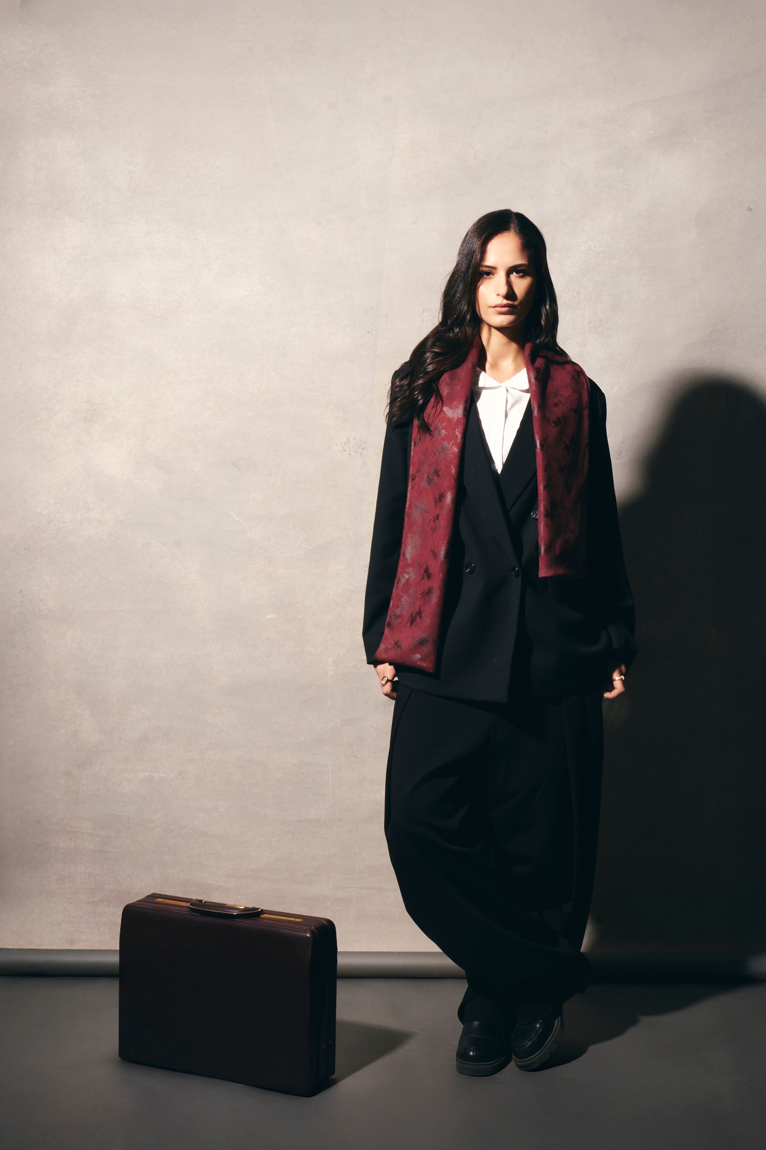 Velours After Dark — Burgundy Scarf