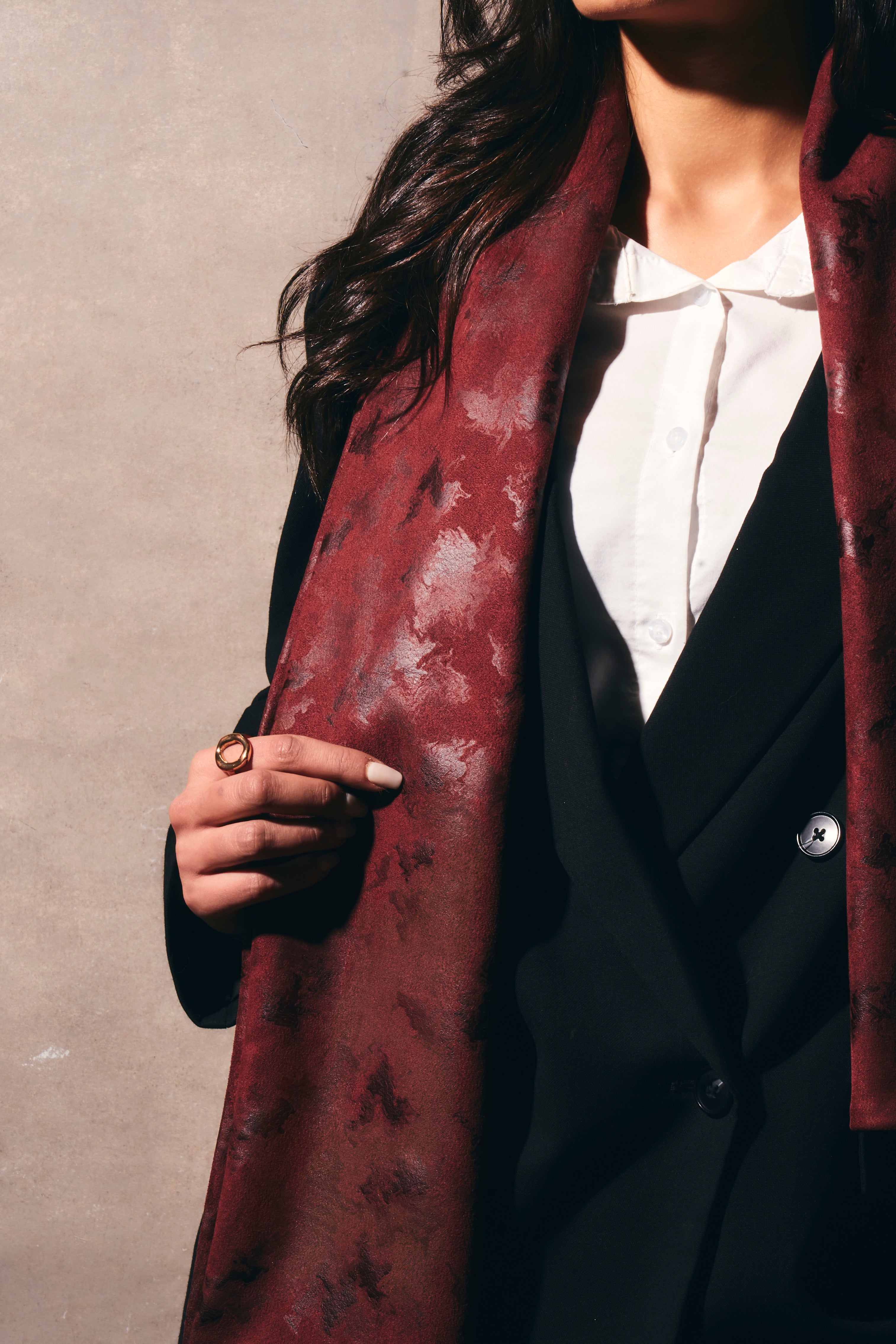 Velours After Dark — Burgundy Scarf