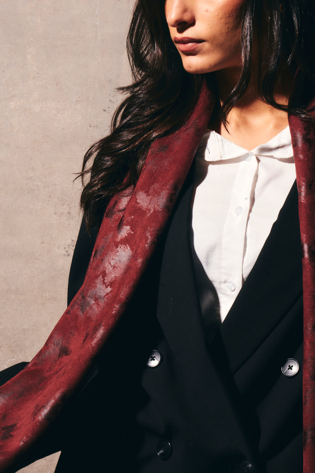 Velours After Dark — Burgundy Scarf