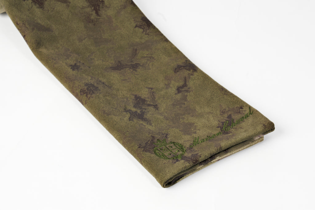Riviera Crest — Olive Green Scarf