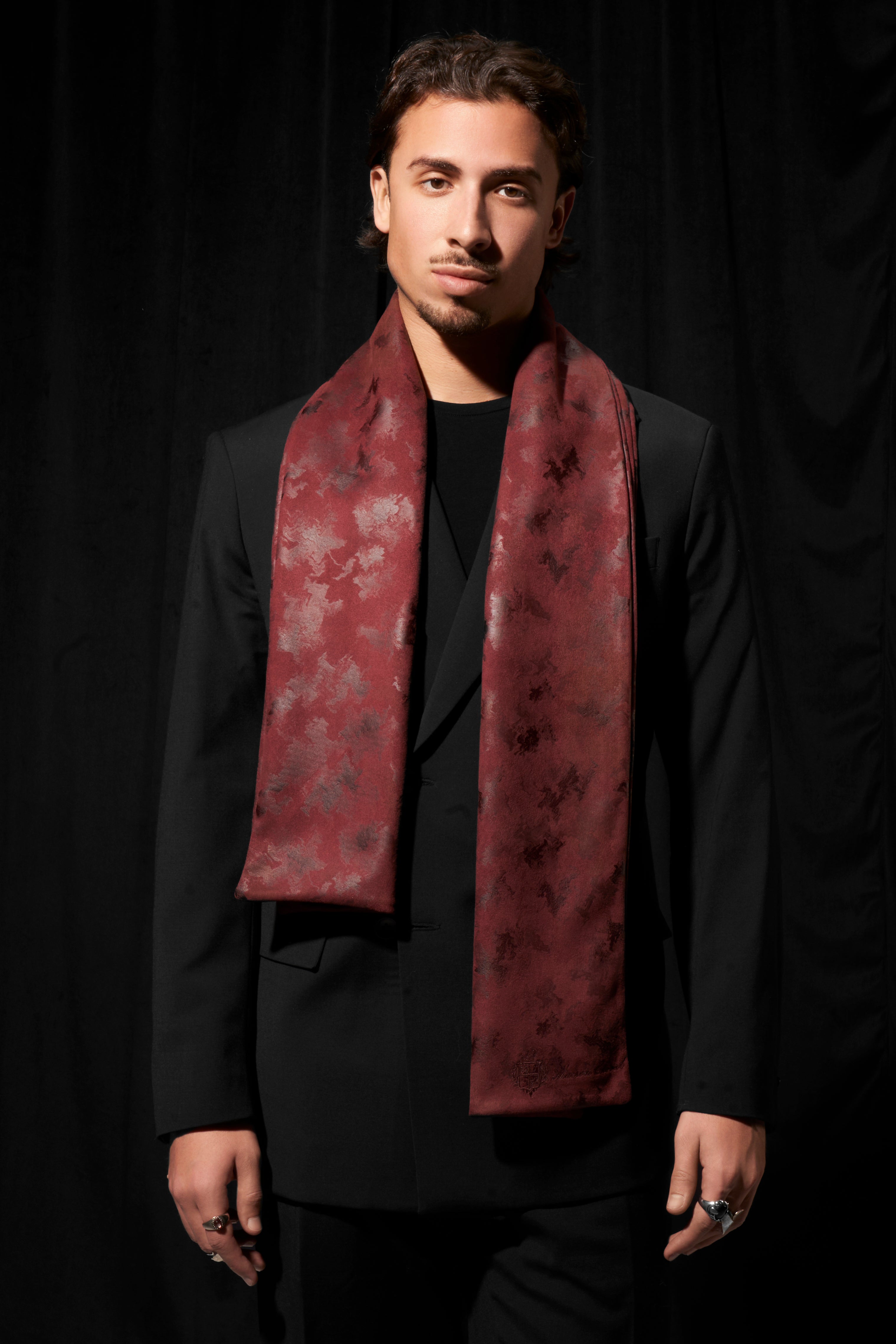 Velours After Dark — Burgundy Scarf