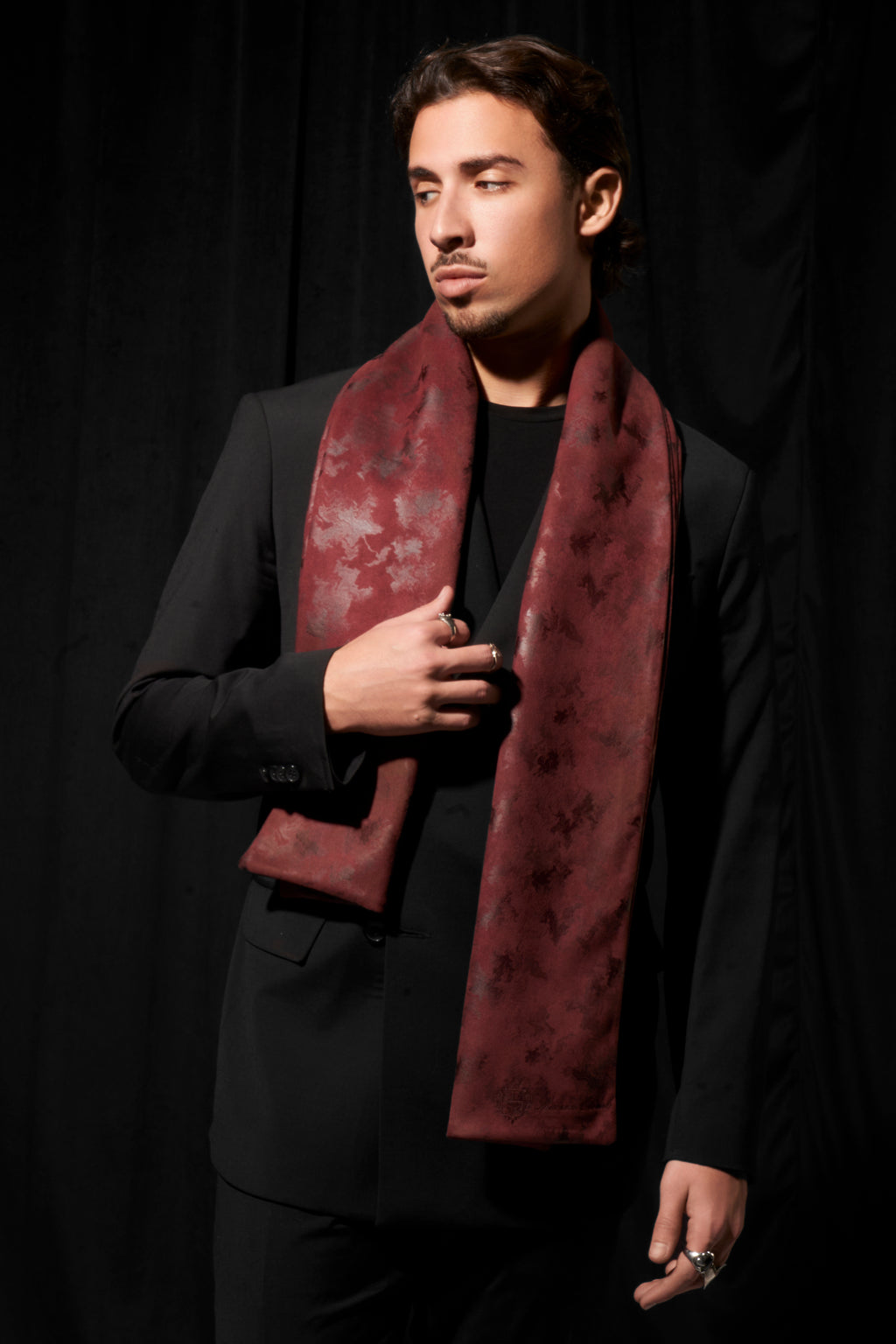 Velours After Dark — Burgundy Scarf