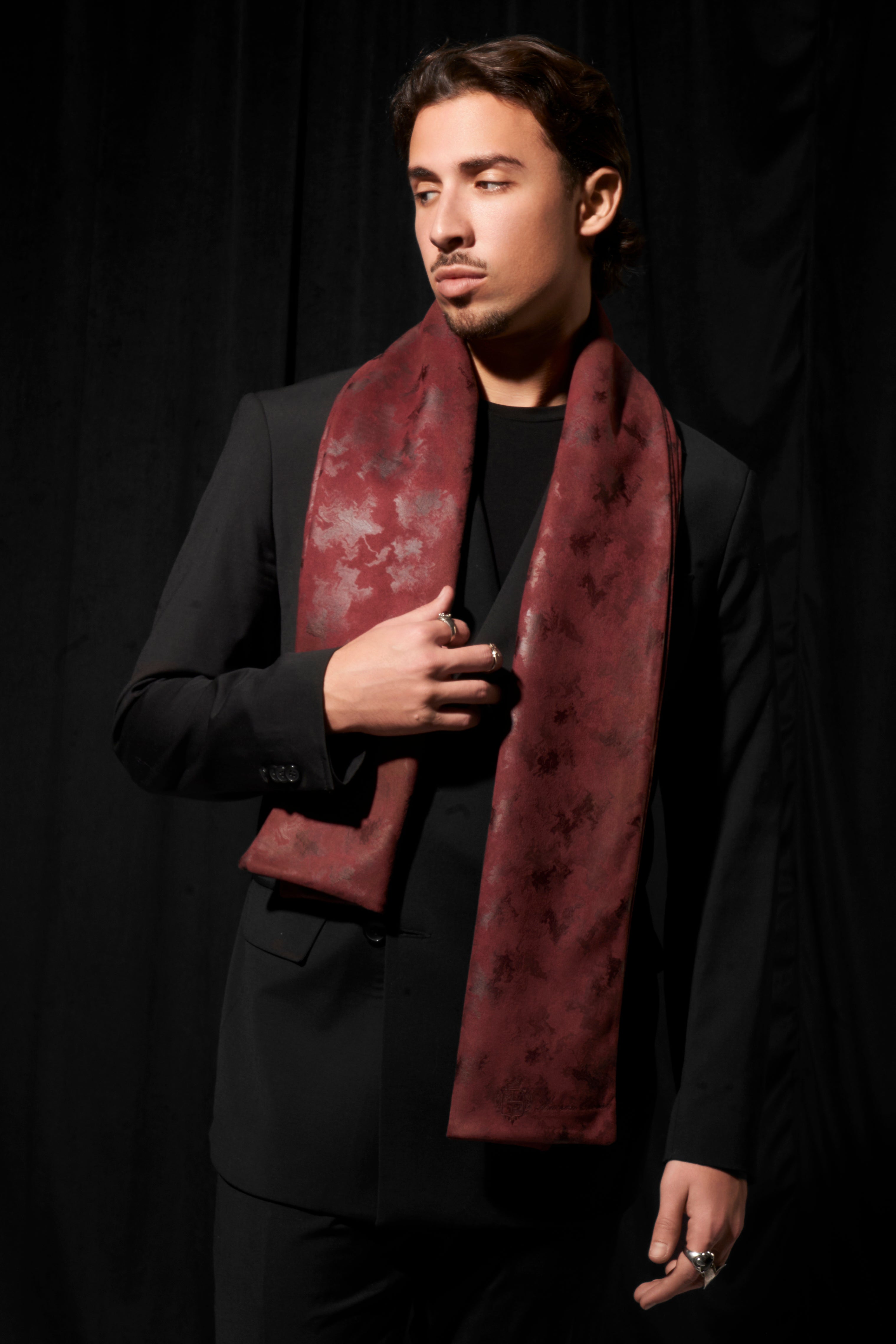 Velours After Dark — Burgundy Scarf