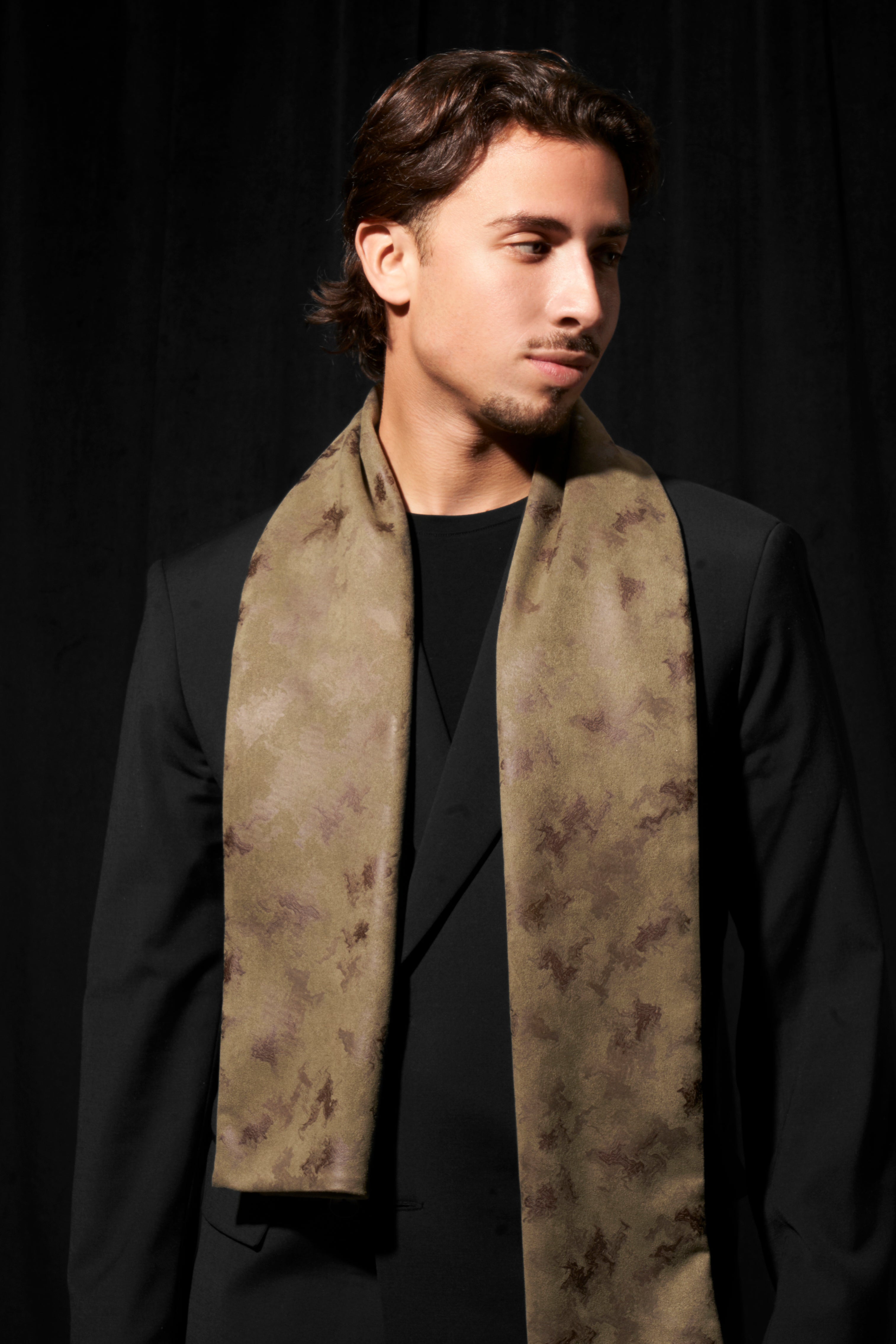 Riviera Crest — Olive Green Scarf